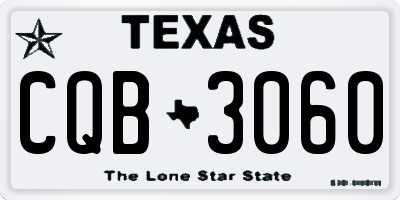 TX license plate CQB3060