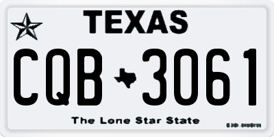 TX license plate CQB3061