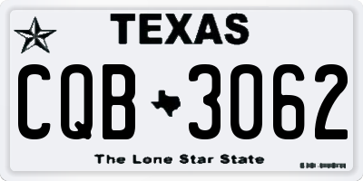 TX license plate CQB3062