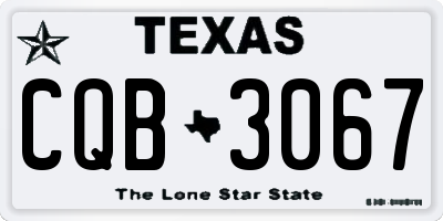 TX license plate CQB3067