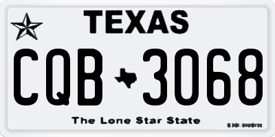 TX license plate CQB3068