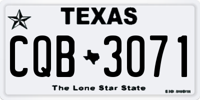 TX license plate CQB3071