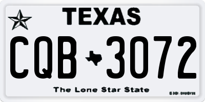 TX license plate CQB3072