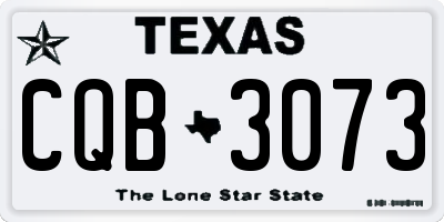TX license plate CQB3073