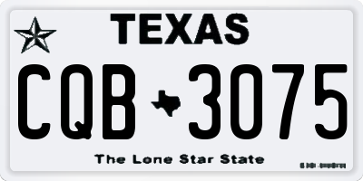 TX license plate CQB3075
