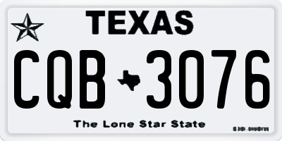 TX license plate CQB3076