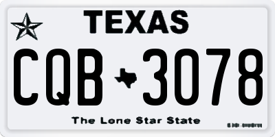 TX license plate CQB3078