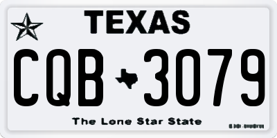 TX license plate CQB3079