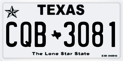 TX license plate CQB3081