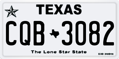 TX license plate CQB3082