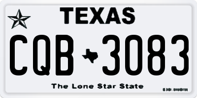 TX license plate CQB3083