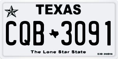 TX license plate CQB3091