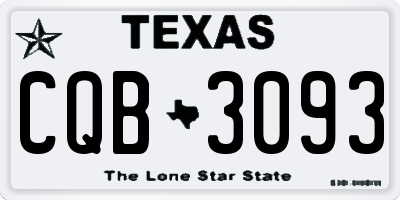 TX license plate CQB3093