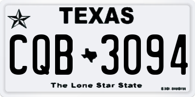 TX license plate CQB3094