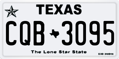 TX license plate CQB3095