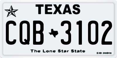 TX license plate CQB3102