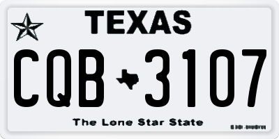 TX license plate CQB3107