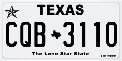 TX license plate CQB3110