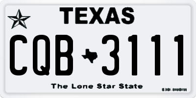 TX license plate CQB3111