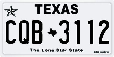 TX license plate CQB3112