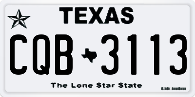 TX license plate CQB3113