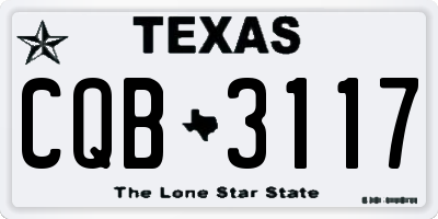 TX license plate CQB3117