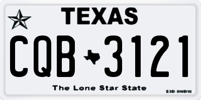 TX license plate CQB3121