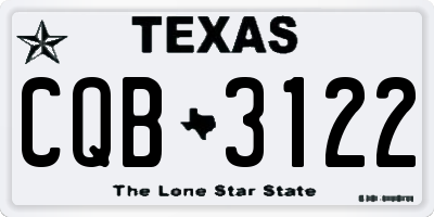 TX license plate CQB3122
