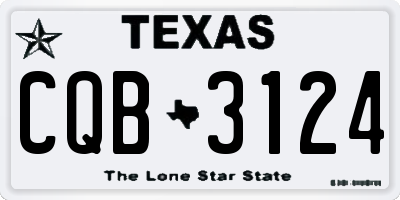 TX license plate CQB3124