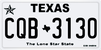 TX license plate CQB3130