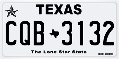 TX license plate CQB3132