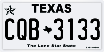 TX license plate CQB3133