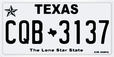 TX license plate CQB3137