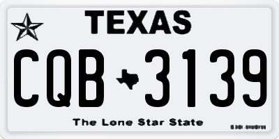 TX license plate CQB3139