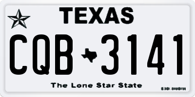 TX license plate CQB3141