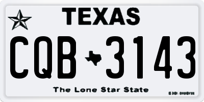 TX license plate CQB3143