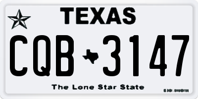 TX license plate CQB3147