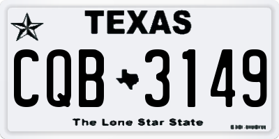 TX license plate CQB3149