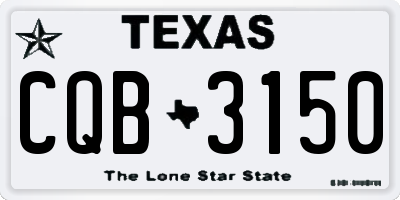 TX license plate CQB3150