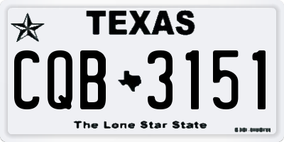 TX license plate CQB3151