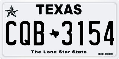 TX license plate CQB3154