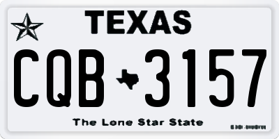 TX license plate CQB3157