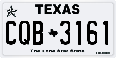 TX license plate CQB3161