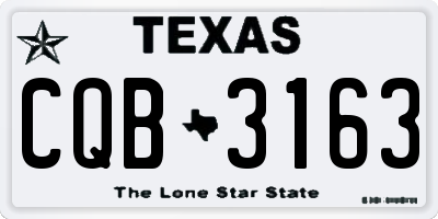 TX license plate CQB3163