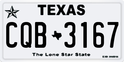 TX license plate CQB3167