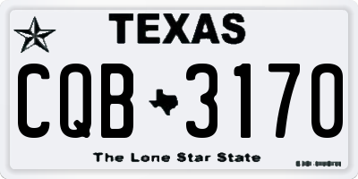 TX license plate CQB3170