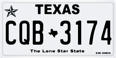 TX license plate CQB3174