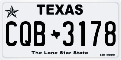TX license plate CQB3178