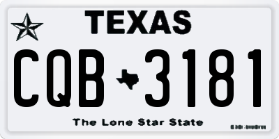 TX license plate CQB3181
