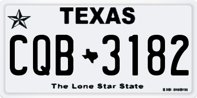 TX license plate CQB3182
